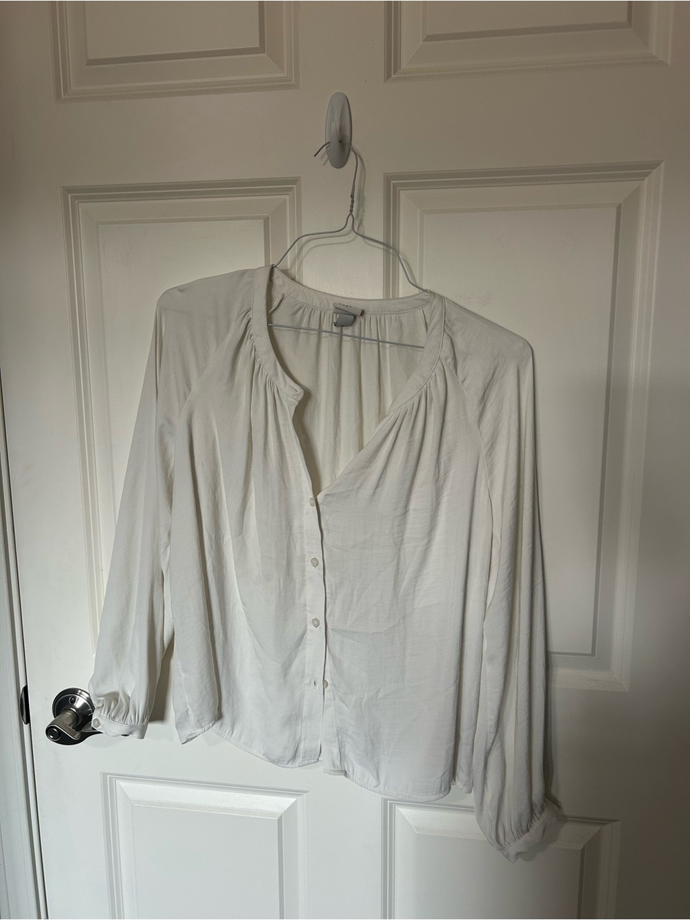 Women's White Button-Front Blouse